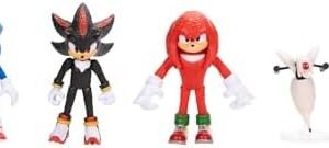 Sonic The Hedgehog 3 Movie Action Figures 2.5-Inch Movie Collector Toy Figure Multi-Pack Includes Knuckles Shadow Buzz Bomber & Drone- Officially Licensed Toys