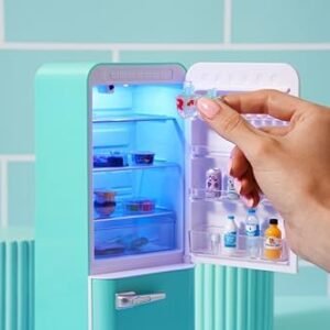 Mini Brands Fill The Fridge Playset w/UV Light by ZURU, Collectibles, DIY, Resin Play, Exclusive Recipe, NOT Edible, 8+