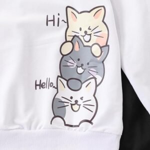 Tween Girls Clothing 2 Piece Outfit Girl Cartoon Graphic Hoodie and Sweatpants Pants Fall Winter Casual Clothing Set
