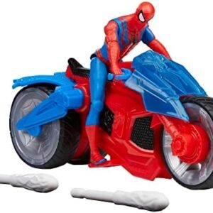 Marvel Spider-Man Web Blast Cycle, 4-Inch Action Figure with Vehicle and 2 Web Projectiles, Kids Playset for Ages 4 and Up : Toys & Games