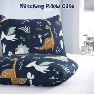 HollyHOME Pink Bow Comforter Set Full/Queen Kids Comforter Set for Girls, 3 Pieces Bed in a Bag Cartoon Bow Tie Pattern, Floral Bedding Set, All Season Microfiber Room Decor for Teens