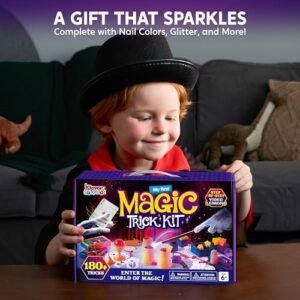 Klever Kits 180+ Magic Set- My First Magic Trick Kit- Amazing Magician Toy with Step-by-Step Video Lessons, for Kids Aged 6+ Easy Tricks of Wand and Illusion Cards by Jova