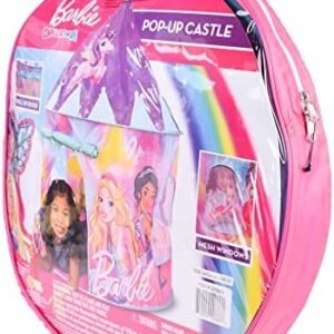 Barbie Pop Up Castle - Dreamtopia Pink Princess Play Tent for Kids | Folds Into Carrying Case - Sunny Days Entertainment