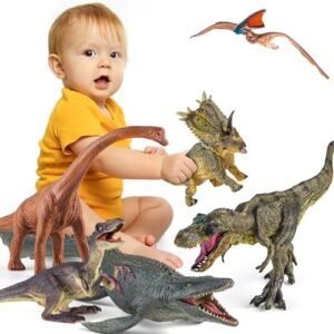 6PCS Jumbo Dinosaur Toy Set, Realistic Dinosaurs Toys for Kids - Large Dino Playset for Boys and Girls 3 4 5 6 7 Year Old Children Birthday Dinosaur Lovers