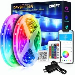 DAYBETTER LED Strip Lights 130ft Lights Strip for Bedroom, Desk, Indoor Room Bedroom Brithday Gifts RGB Decor with Remote and 24V Power Supply