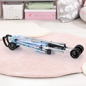 Bayer: Buggy Umbrella Stroller - Blue & Cows, Accessory for Dolls Up to 18", Foldable, Playful Design, Seat Belt, Kids Toy, Ages 3+