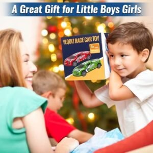 7 Inch Friction Powered Car Toys Set 4 Pack Push and Go Pull Back Race Trucks Toy Cars for Toddlers 3 4 5 6 Year Old Boys Girls Kids Birthday Gifts