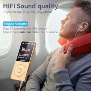 RUIZU 64GB MP3 Player with Bluetooth 5.3, 1.8" Screen Portable Music Player, FM Radio, Voice Recording, EBook, Shuffle Single Loop, 80H Digital Audio Video Playback, Lightweight, Support 128GB TF Card