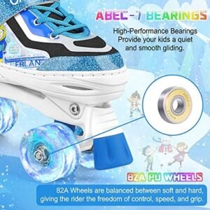 Roller Skates for Kids Girls Boys 4 Size Adjustable Kids Roller Skates with Wheels Light up for Children, Teens, Beginner & Advance, Indoor Outdoor