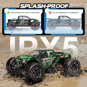 1:18 Scale All Terrain RC Cars, 40 KPH High Speed 4WD Electric Vehicle with 2.4 GHz Remote Control, 4X4 Waterproof Off-Road Truck with Two Rechargeable Batteries