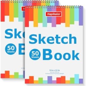 9" x 12" Sketch Book, 2-Pack 50 Sheets Spiral Bound Art Sketchbook, Acid Free Artist Drawing Book Paper, Art Supplies for Adults Kids, Craft Activities, Sketch Paper for Drawing Coloring Sketching : Arts, Crafts & Sewing