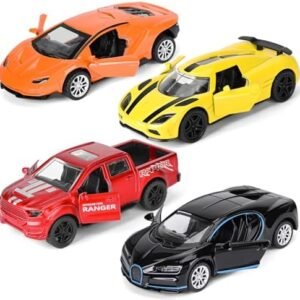4 Pack 1/36 Metal Diecast Cars Toy with Opening Doors Kid Pull Back Cars Toys Set,Boy Toy Car for Age 3 4 5 6 7 8 9 10 11 12 : Toys & Games